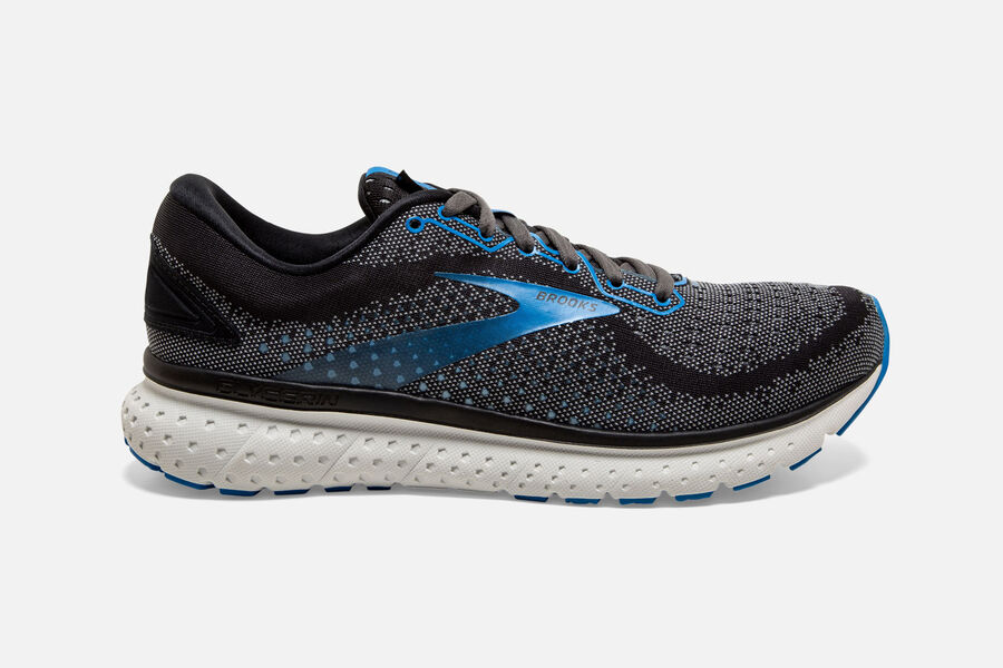 Mens Brooks Glycerin 18 Road Shoes Black/Ebony/Blue | 140863-HXV